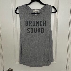 Gray 'Brunch Squad' Sleeveless Top - Sz. L